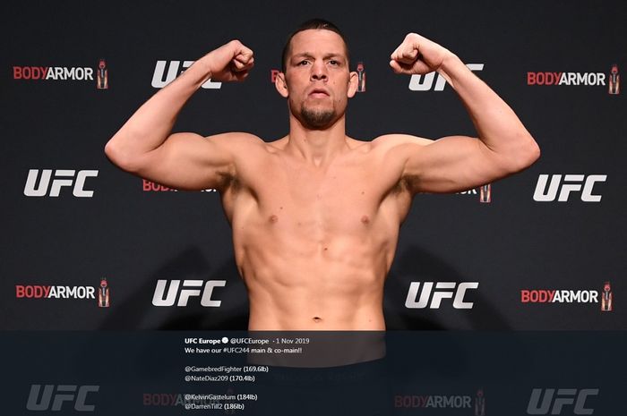 Petarung UFC asal Amerika Serikat, Nate Diaz. 