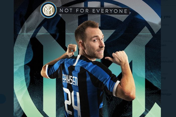 Christian Eriksen, memilih mengenakan nomor punggung 24 di Inter Milan.