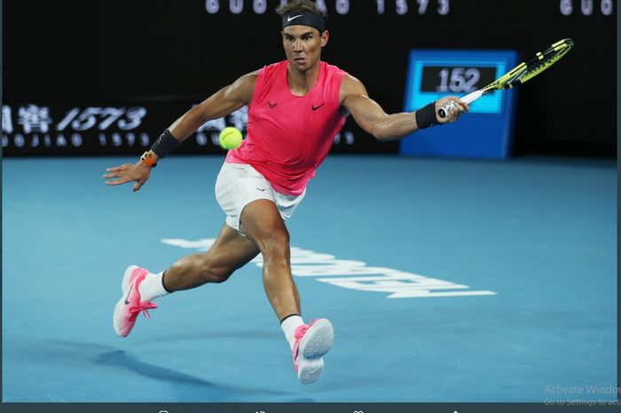 Rafael Nadal berlaga di Australian Open 2020.