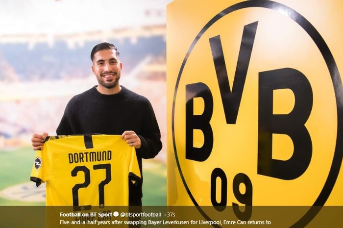 Gelandang tengah Juventus, Emre Can resmi berlabuh ke Borussia Dortmund dengan status pinjaman hingga berakhirnya musim 2019-2020.