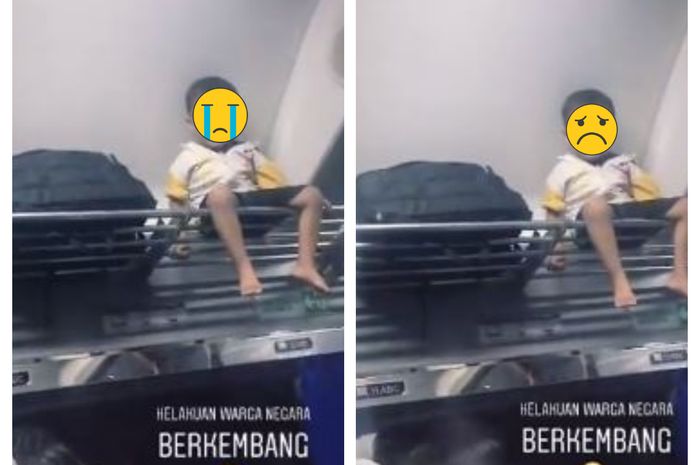 Viral Video Bocah Nangis Gara-gara Didudukkan di Rak Gerbong Kereta Api,Sang Ayah Cuma Duduk Sambil Ngomong: Jangan Nakal Ya