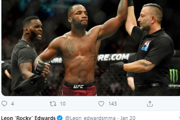 leon edwards , petarung mma asal inggris yang bersaing di kelas welter ufc 