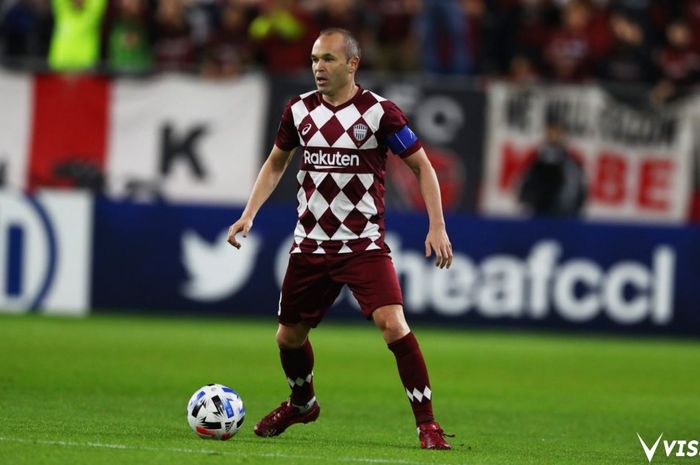 Gelandang Vissel Kobe yang juga eks kapten FC Barcelona, Andres Iniesta.