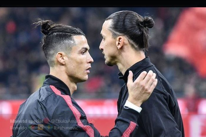 Cristiano Ronaldo (kiri) dan Zlatan Ibrahimovic.