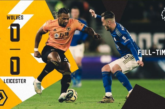 Hasil akhir pertandingan Wolves kontra Leicester City di pekan ke-26 Liga Inggris, Jumat (14/2/2020) atau Sabtu dini hari WIB.