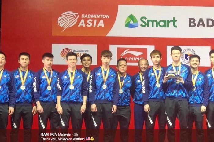 Tim bulu tangkis putra Malaysia menjadi runner-up Kejuaraan Beregu Asia 2020 setelah kalah dari Indonesia pada final di Rizal Memorial Coliseum, Manila, Filipina, 16 Februari 2020.