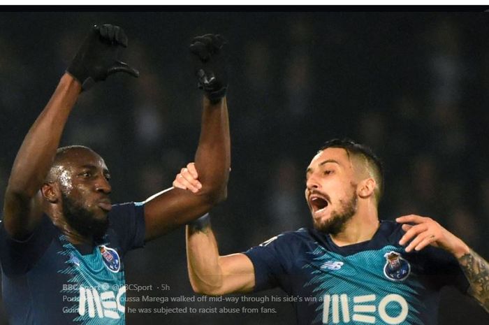 Striker Porto, Moussa Marega, menjadi korban pelecehan rasialis.