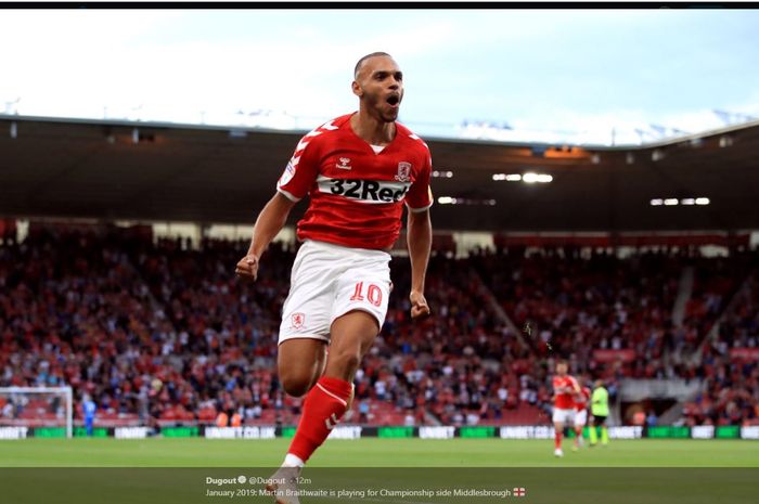 Martin Braithwaite saat memperkuat Middlesbrough.