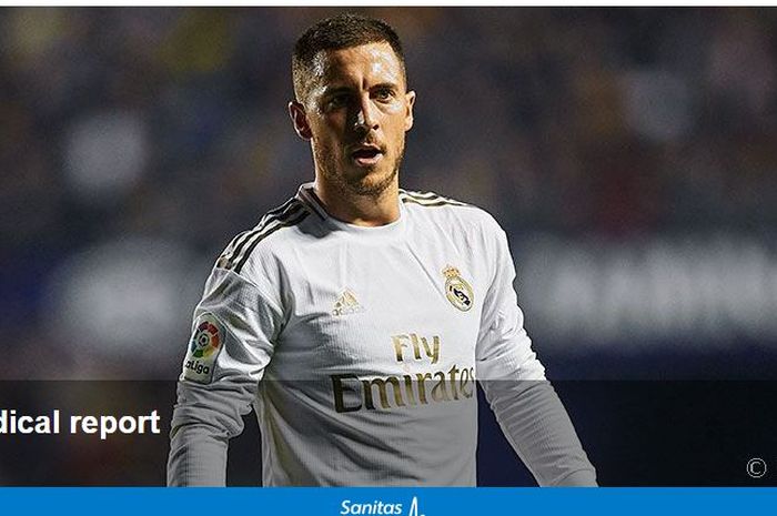 Bintang Real Madrid, Eden Hazard, dikonfrmasi kembali cedera.