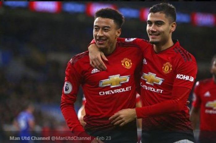 Dua pemain Manchester United yang kabarnya akan dilepas pada bursa transfer musim panas 2020, Jesse Lingard (Kiri) dan Andreas Pereira