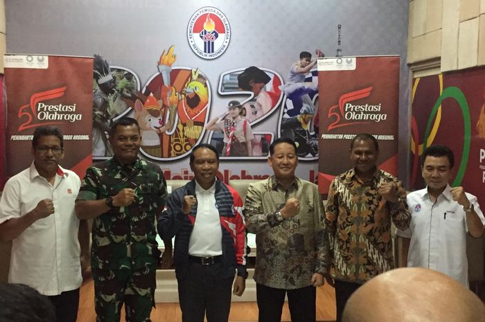 Penandatanganan Mou antara Kemenpora dan tiga pengurus cabor  untuk pelatnas Olimpiade 2020 dan pembinaan jangka panjang dilakukan di Media Centre Kemenpora, Jumat (28/2/2020).