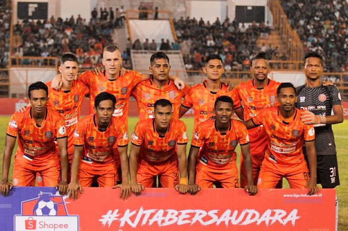 Skuad Persiraja Banda Aceh saat menghadapi Bhayangkara FC pada pekan pertama Shopee Liga 1 2020