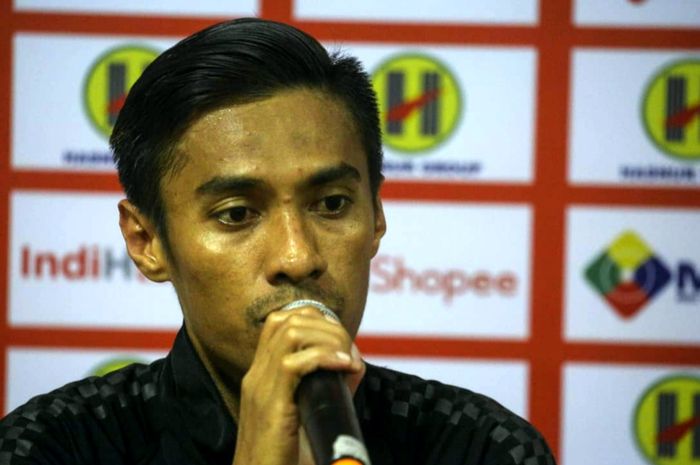 Pemain Bali United, Fadil Sausu, dalam konferensi pers setelah mengalahkan Barito Putera dalam pekan kedua Shopee Liga 1 2020, Jumat (6/3/2020).