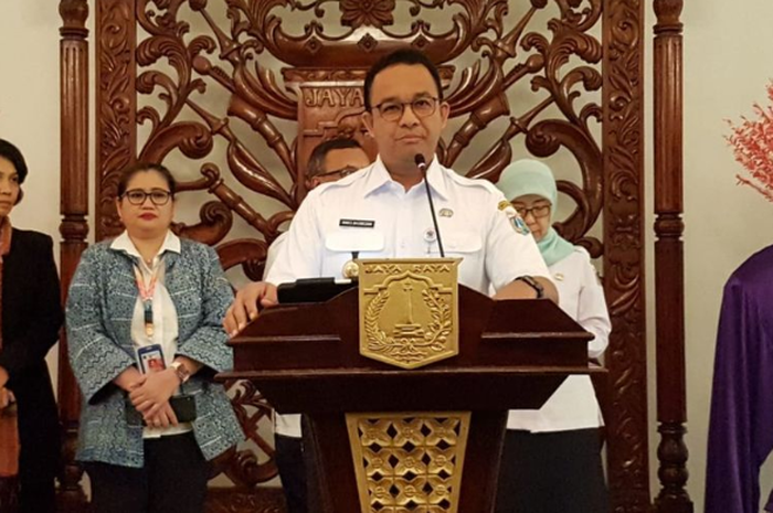 Gubernur DKI Jakarta, Anies Baswedan, di Balai Kota DKI Jakarta, Jalan Medan Merdeka Selatan, Rabu (11/3/2020).