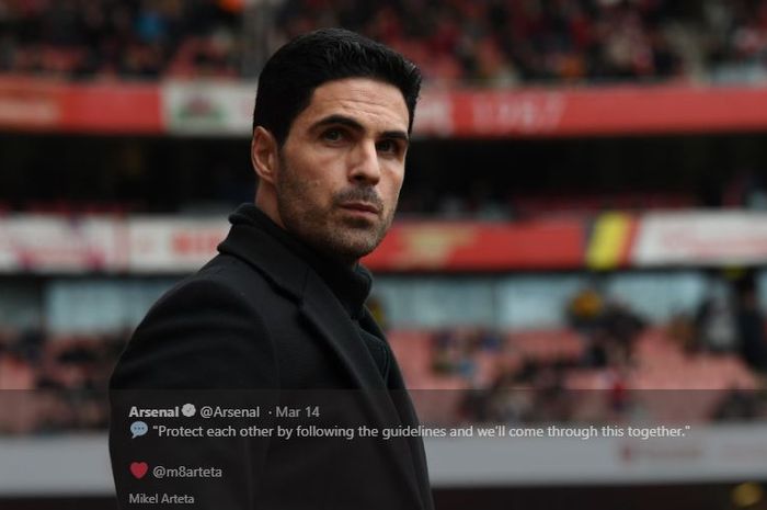 Juru taktik asal Spanyol, Mikel Arteta, saat melatih Arsenal.