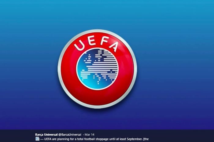 Logo induk sepak bola Uni Eropa, UEFA.