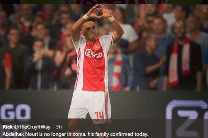 Abdelhak Nouri saat memperkuat Ajax Amsterdam.