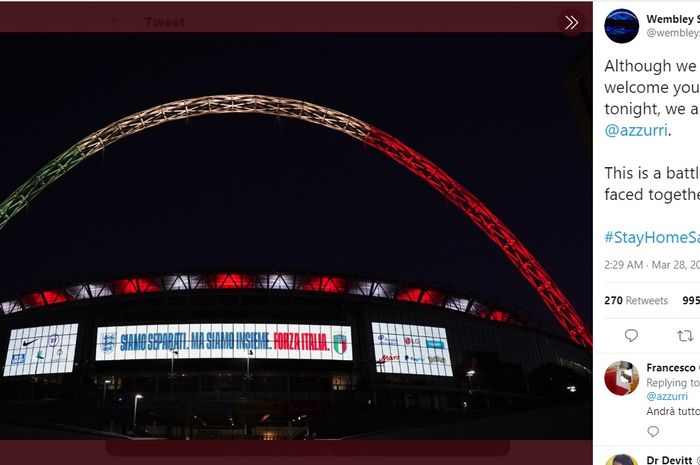 Wembley lights up for England-Italy