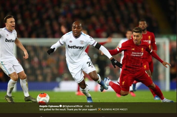 Pemain belakang West Ham United, Angelo Ogbonna.