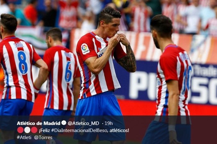 Fernando Torres kala berseragam Atletico Madrid.