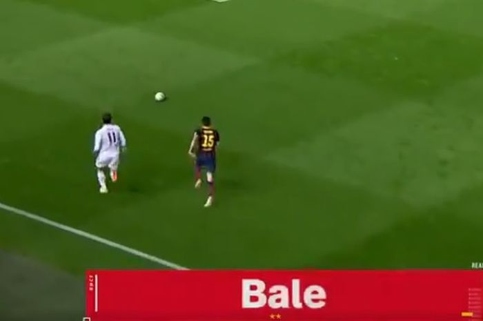 Penyerang Real Madrid, Gareth Bale, disebut sebagai pesepak bola tercepat di dunia karena sebuah golnya yang diawali dengan lari 34,6 kilometer/jam!