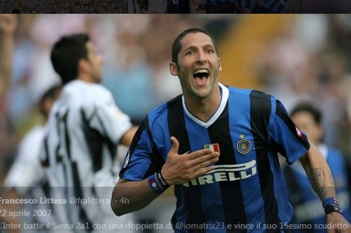 Marco Materazzi, protagonis kemenangan Inter Milan di kandang Siena, 22 April 2007.