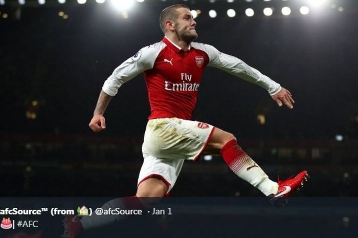 Jack Wilshere semasa membela Arsenal.