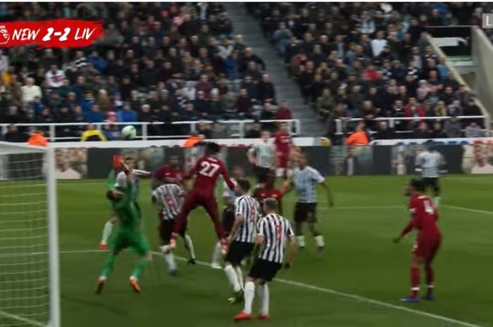 Divock Origi mencetak gol penentu kemenangan 3-2 Liverpool atas Newcastle United di Liga Inggris, 4 Mei 2019.