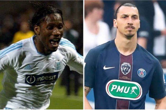 Didier Drogba bersaing ketat dengan Zlatan Ibrahimovic dalam pemilihan Striker Terhebat Liga Prancis 20 Tahun Terakhir.