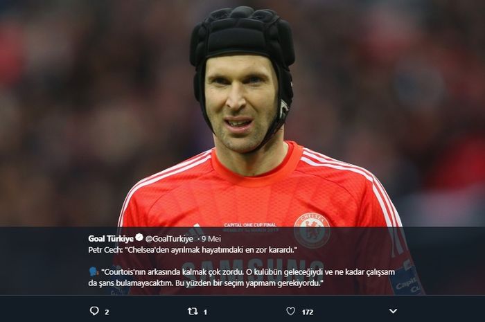 Petr Cech saat masih mengenakan seragam Chelsea.