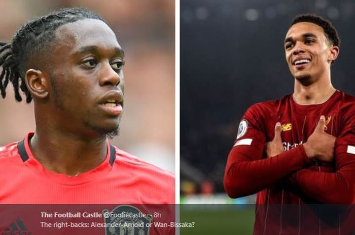 Aaron Wan-Bissaka (Kiri) disebut sebagai bek sayap yang lebih baik dari Trent Alexander-Arnold (Kanan).