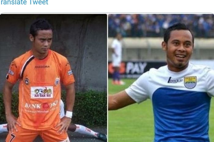 Atep Rizal saat membela Persija Jakarta dan Persib Bandung.