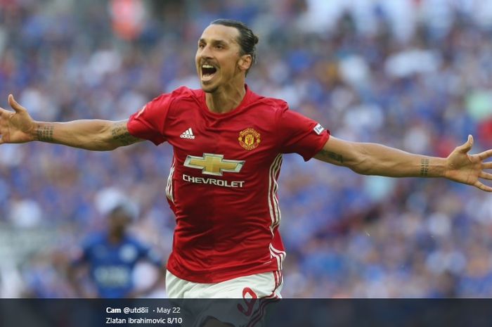 Penyerang asal Swedia, Zlatan Ibrahimovic , sewaktu masih berseragam Manchester United selama 1,5 tahun dari 2016-2018.