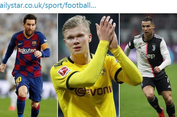 Ada bukti nyata bahwa striker Borussia Dortmund, Erling Haaland, lebih hebat tiga kali lipat daripada Lionel Messi dan lima kali lipat dibandingkan Cristiano Ronaldo.