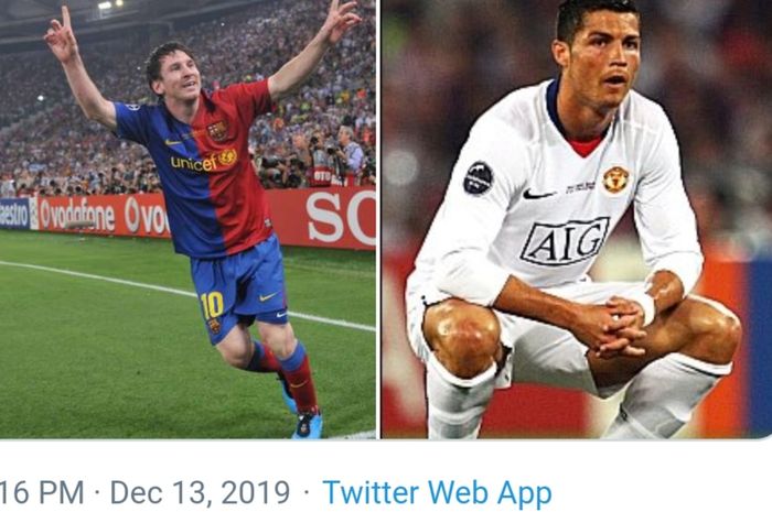 Megabintang Barcelona, Lionel Messi, berhasil menegaskan dominasinya atas Cristiano Ronaldo saat duel melawan Manchester United dalam laga final Liga Champions 2008-2009 di Stadion Olimpico, Roma.