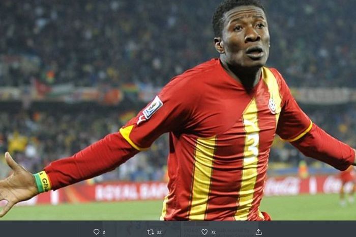 Pemain timnas Ghana, Asamoah Gyan.