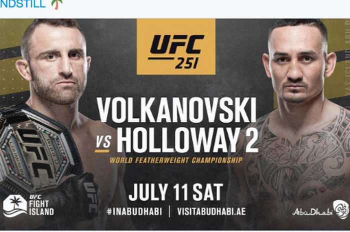 Alex Volkanovski vs Max Holloway di UFC 251.