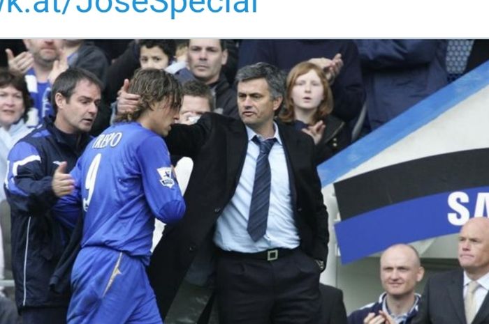 Hernan Crespo dan Jose Mourinho ketika sama-sama memperkuat Chelsea