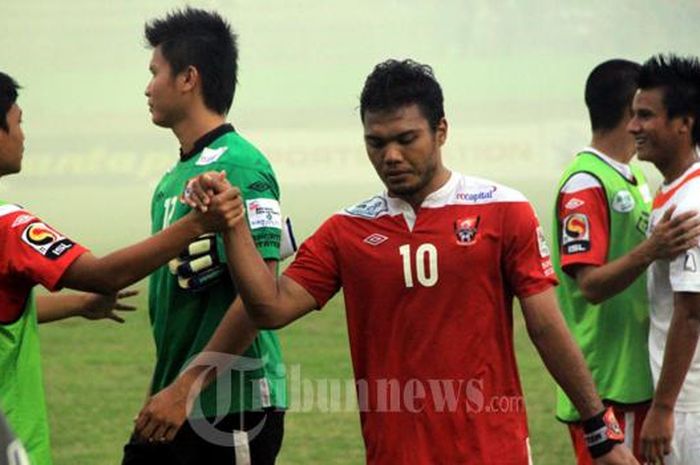 Eks penyerang timnas Malaysia, Safee Sali, saat bermain di Pelita Jaya.