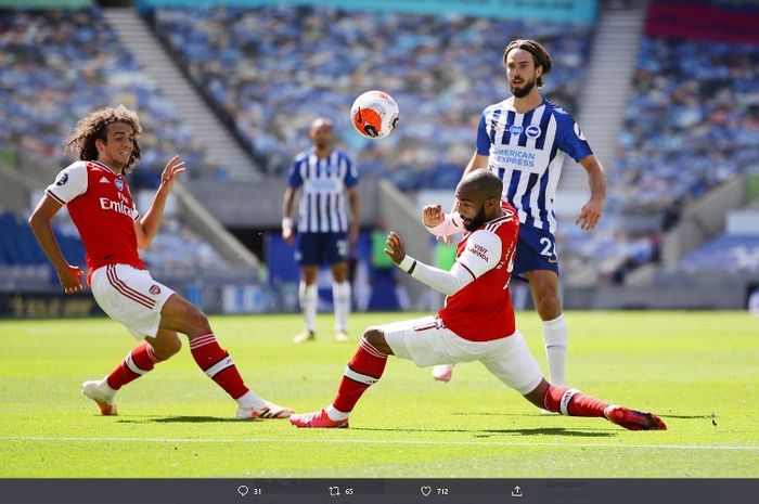 Laga Brighton versus Arsenal pada Sabtu (20/6/2020).