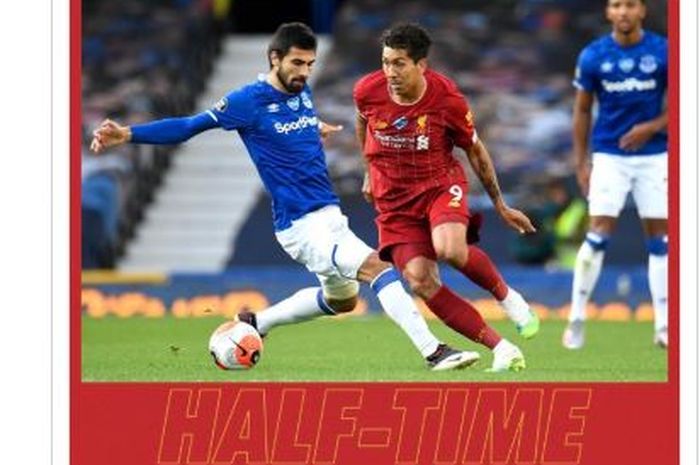 Hasil babak pertama Everton vs Liverpool masih imbang 0-0.