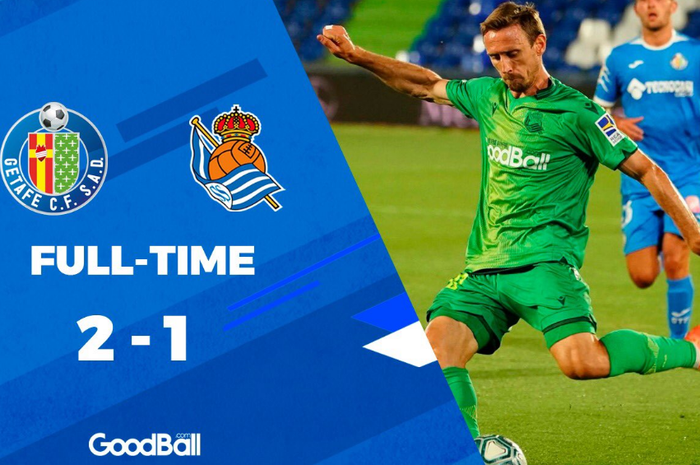 Getafe berhasil menang dengan skor 2-1 atas Real Sociedad dalam laga pekan ke-32 Liga Spanyol.