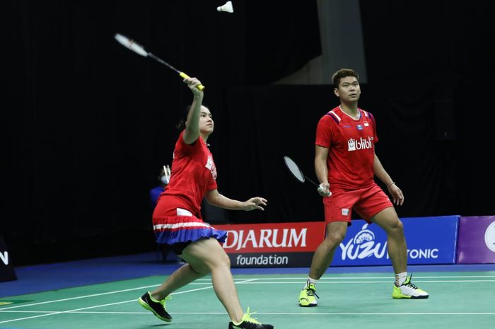 Aksi Praveen/Melati pada ajang PBSI Home Tournament, Kamis (2/7/2020)