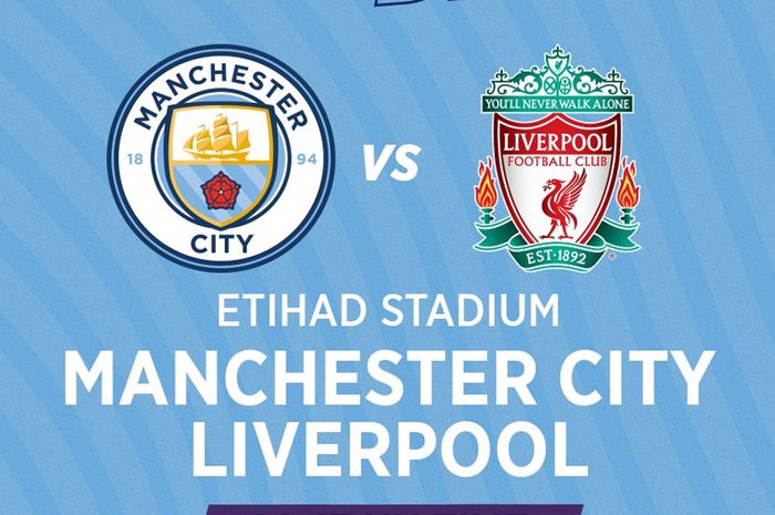 Cover laga antara Manchester City vs Liverpool.