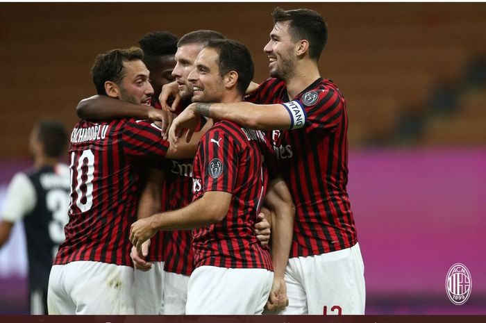 AC Milan menekuk Juventus dalam lanjutan Liga Italia di San Siro, 7 Juli 2020.