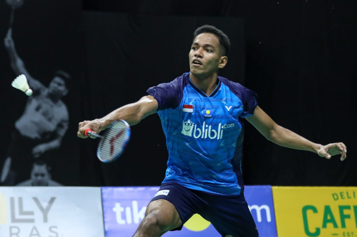 Pemain bulu tangkis Indonesia, Chico Aura Dwi Wardoyo, ketika beraksi di PBSI Home Tournament pada Rabu (8/7/2020).