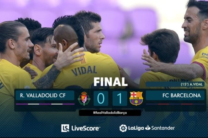 Barcelona mengalahkan Real Valladolid 1-0 di Camp Nou, Sabtu (11/7/2020).