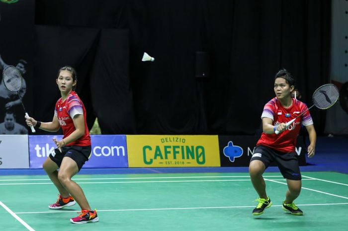 Ganda putri Ribka/Fadia saat berlaga pada PBSI Home Tournament, Kamis (16/7/2020)