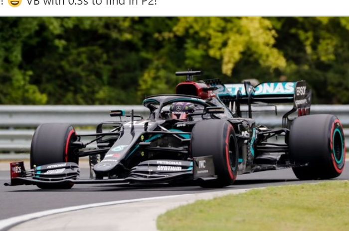 Pembalap Mercedes, Lewis Hamilton, menjadi pole sitter GP Hungaria setelah mencetak waktu lap tercepat pada sesi kualifikasi di Hungaroring, Hungaria, 18 Juli 2020.