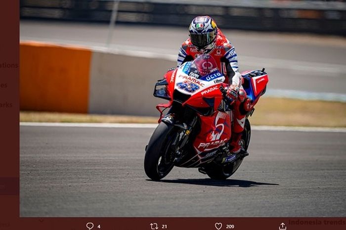 Pembalap Pramac Racing, Jack Miller pada seri MotoGP Spanyol 2020, Sabtu (18/7/2020)